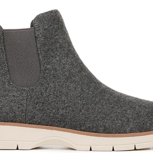 New Women's Charcoal Wool Chelsea Boots Ankle  Synthetic Rubber - Picture 6 of 9